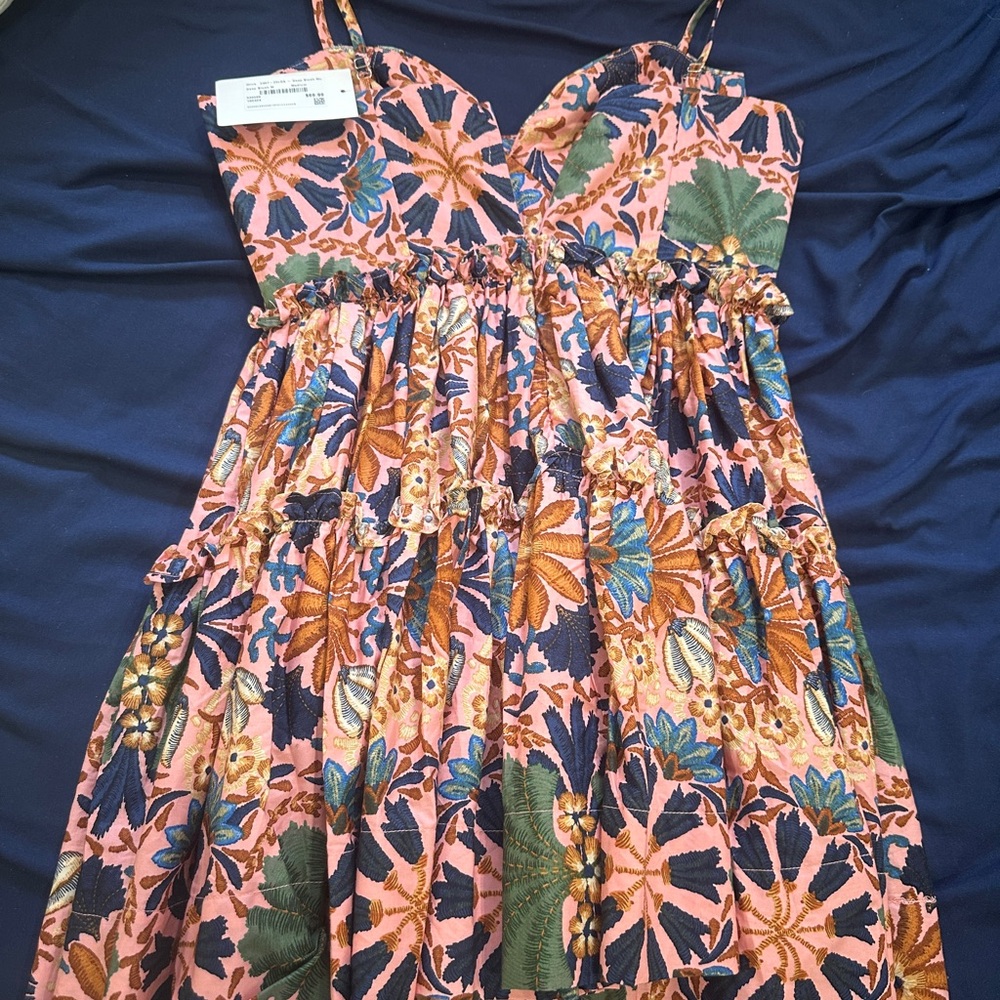 Orange and Pink Sleeveless Spaghetti Strap Sundress